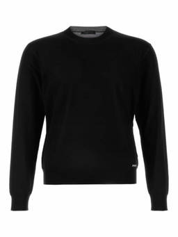 PRADA - Black Crewneck Logo Sweater