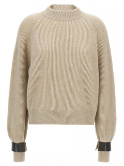 Brunello Cucinelli - Beige Monile Cuffs Sweater