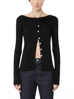 Sportmax - Black Boat Neck Cardigan