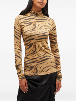 Ganni - Beige Tiger Print Sweater