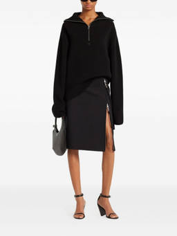 Courreges - Black Zipped Wool Sweater