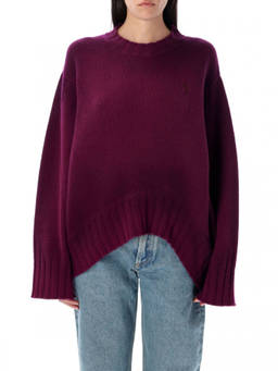 THE ATTICO - Purple Logo Asymmetrical Sweater (XXS)