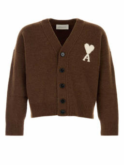 AMI Paris - Brown V Neck Cardigan