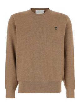 AMI Paris - Light Brown Logo Sweater