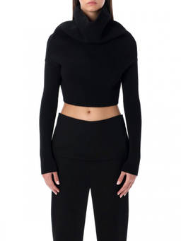 Rick Owens - Black Cropped Knit Sweater
