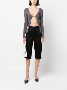 GCDS - Dark Grey Dark Grey Logo Lurex Cardigan (M)