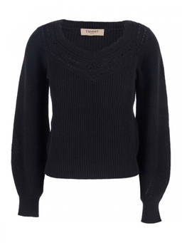 Twinset - Black Knitted V Neck Sweater (S)
