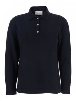 Parosh - Blue Solid Shirt Collar Sweater (XS)