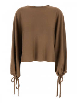 Max Mara - Brown Solid Crew Neck Sweater