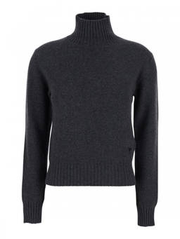 AMI Paris - Grey Solid Turtle Neck Sweater (XS)
