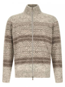Brunello Cucinelli - Light Beige Nordic Jacquard Cardigan