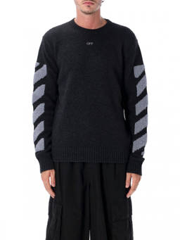 OFF-WHITE - Dark Grey Stripes Sweater