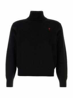 AMI Paris - Black Logo Turtleneck Sweater