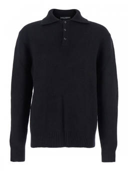 Dolce&Gabbana - Black Polo Collar Sweater (XL)