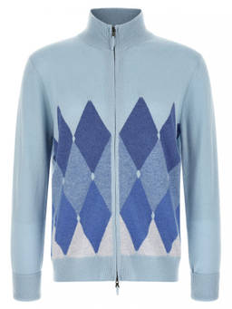 Ballantyne - Light Blue Zip Up Cardigan