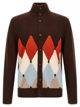 Ballantyne - Brown Turtle Neck Cardigan