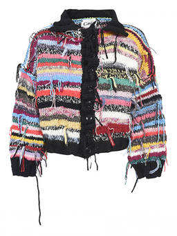Cavia - Multicolour Wool Crochet Oversized Cardigan