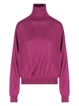 Saint Laurent - Magenta High-Neck Sweater (M)