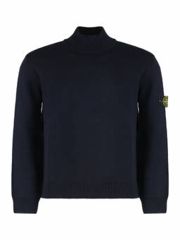 Stone Island - Blue Logo Patch Turtleneck Sweater (3XL)