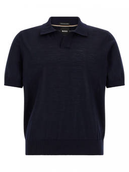 Boss - Navy Blue Polo Sweater