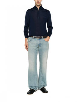 Etro - Navy Blue Zip Up Sweater