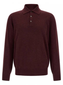 Brunello Cucinelli - Maroon Polo Sweater