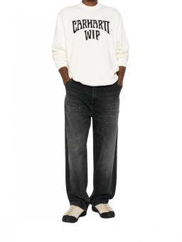 Carhartt - White Crew Neck Logo Sweater