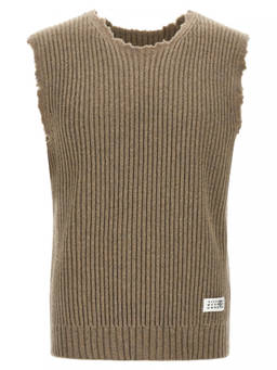 MM6 Maison Margiela - Beige Sleeveless Sweater