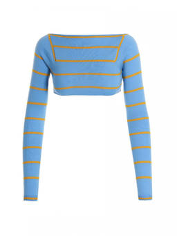 Pucci - Light Blue Cut-Out Cropped Sweater