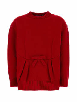 PRADA - Red Wool Bow Sweater