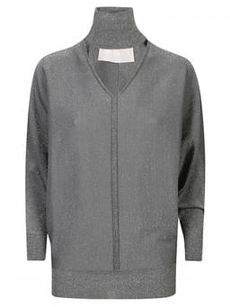 Circus Hotel - Grey Viscose Turtleneck Sweater