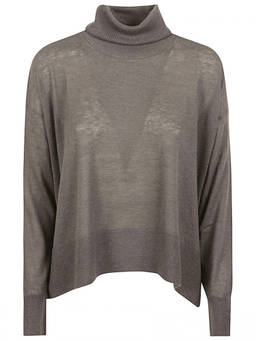 Ct Plage - Khaki High-Neck Sweater (M)