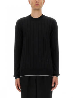 BALMAIN - Black Crew Neck Sweaters
