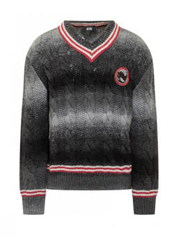 GCDS - Grey V Neck Sweaters (M)