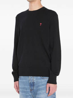 AMI Paris - Black Embroidered Logo Sweater