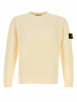 Stone Island - Off-White Crewneck Logo Sweater (2XL)
