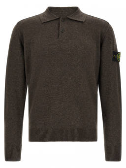 Stone Island - Dark Brown Polo Sweater