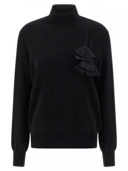 Ferragamo - Black Floral Insert Sweater