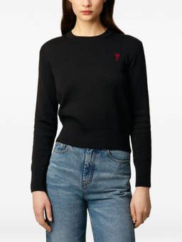 AMI Paris - Black Crewneck Logo Sweater