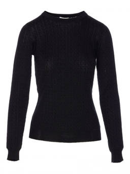 Elisabetta Franchi - Black Crewneck Logo Sweater (XS)