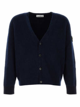 Stone Island - Navy Blue V Neck Cardigan