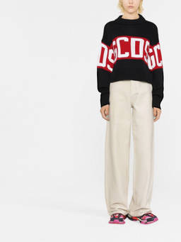 GCDS - Black Logo Band Boxy Sweater (S)