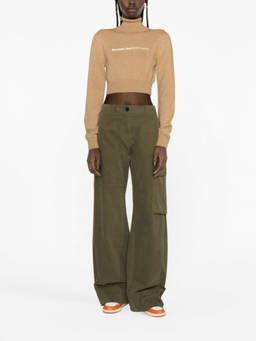 Palm Angels - Brown Cropped High Neck Sweater (M)