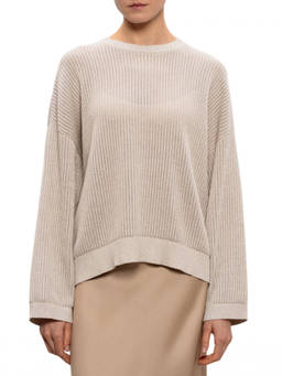 Brunello Cucinelli - Beige Knitted Crew Neck Sweater (L)