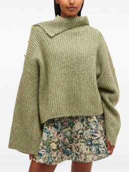 Ganni - Green High-Neck Sweater