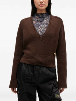 Ganni - Brown V-Neck Sweater