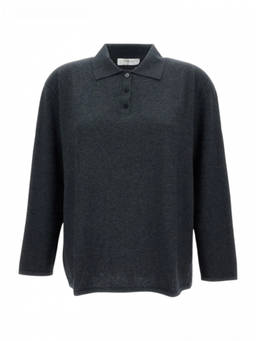 Lisa Yang - Dark Grey Polo Sweater