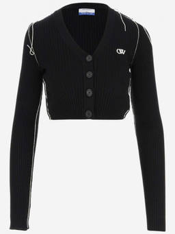 OFF-WHITE - Black Cropped Logo Cardigan (M)
