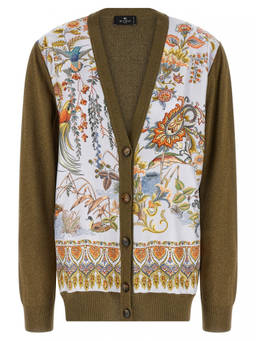 Etro - Green Paisley Silk Insert Cardigan (M)