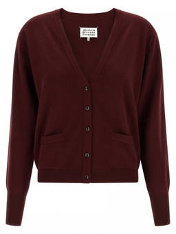 Maison Margiela - Maroon Four Stitches Cardigan